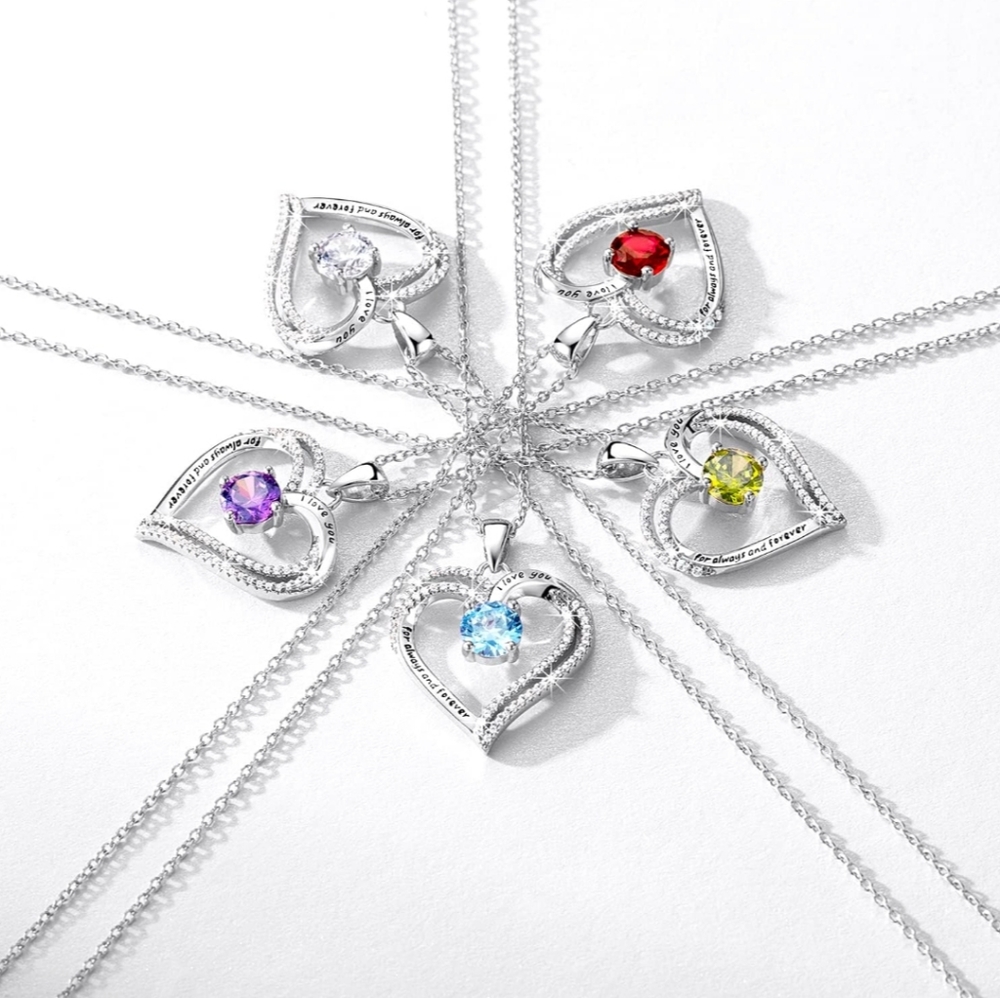 Birthstone Necklace for Women 925 sterling silver 